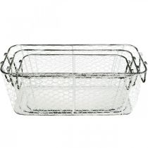 Artikel Wire basket, planter, planter L43.5 / 39.5 / 35cm, set of 3