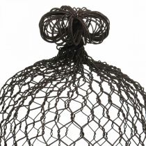 Artikel Dekorativ klocka av metall, klätterhjälp, trådhuva brun, patina H50/41cm Ø30/25cm, set om 2