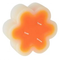 Artikel Tre-vekar ljus vit orange i form av en blomma Ø11,5cm H4cm