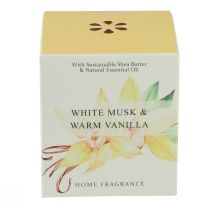 Artikel Doftljus i glas, vanilj och vit mysk, 3 timmar, H8,5 cm