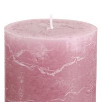 Artikel Enfärgade blockljus, antik rosa, 70x100mm, set om 4 - Romantisk dekoration