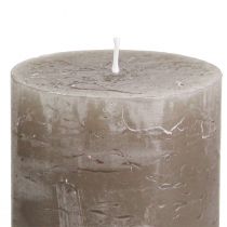 Artikel Rustika, enfärgade bruna blockljus, 70x80 mm, set om 4; högkvalitativa dekorativa ljus för en mysig atmosfär