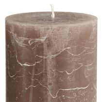 Artikel Enfärgade bruna blockljus, 85 x 150 mm, set om 2 – Dekorativa ljus för en mysig atmosfär och festliga tillfällen