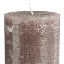 Artikel Stora bruna blockljus, enfärgade rökbruna, rustik design, 100 timmars brinntid, elegant dekoration, set om 2, 85x200mm