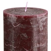 Artikel Set med 4 vinröda pelarljus, enfärgade, 70x120mm - Dekorativa ljus för hemmiljö och välbefinnande