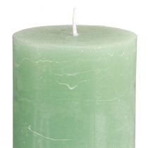 Artikel Jadegröna pelarljus, genomfärgade, högkvalitativa dekorativa ljus 70x120mm, snygg borddekoration och presentidé, set om 4