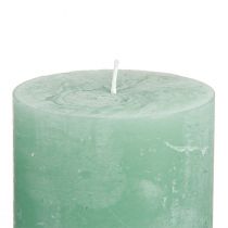 Artikel Enfärgade blockljus, grön jade, 70×80 mm, set om 4, för dekoration och avkoppling