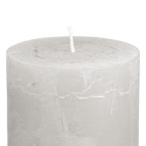 Artikel Enfärgade ljus, ljusgrå, blockljus 70×80 mm, 4 stycken, rustik dekoration för hem och trädgård