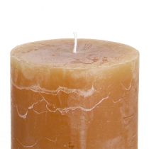 Artikel Enfärgade kolafärgade pelarljus 60×80 mm, set om 4, eleganta ljus för dekoration och mysighet