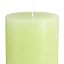 Artikel Set med 4 limegröna pelarljus - Elegant bordsdekoration och stämningsljus för hemmet, 70x120mm - Perfekt för fester och vardagsbruk