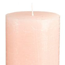 Artikel Rosa blockljus 70x120mm - Set med 4 ljusrosa dekorativa ljus för romantik och mysighet, bröllopsdekoration