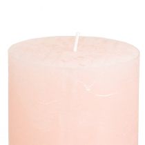 Artikel Romantiska enfärgade rosa blockljus, ljusrosa, 70×80 mm, set om 4 - Dekorativa ljus för en mysig atmosfär