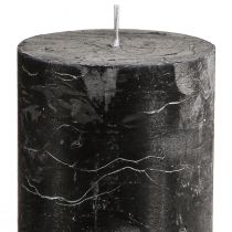 Artikel Svarta blockljus, enfärgade, 70×120 mm, set om 4 - Rustika dekorativa ljus för elegant bordsdekoration och stämning