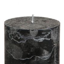 Artikel Svarta blockljus 70×80 mm, set om 4 - Eleganta dekorativa ljus för adventskransar och Halloween
