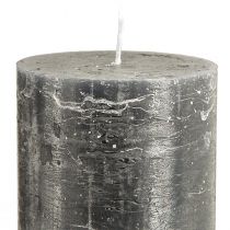 Artikel Eleganta antracitfärgade pelarljus 85x200mm - Rustik design, lång brinntid, set om 2 för snygg dekoration