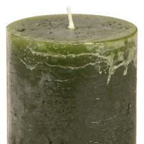 Artikel Set med 12 enfärgade blockljus i grönt, 60x100 mm, romantisk dekoration, lång brinntid, för heminredning och fester