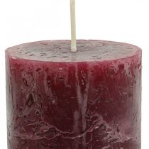 Artikel Enfärgade ljus Burgundy Rustic Safe Candle 110×60mm 4st