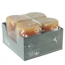 Artikel Gula Rustika Blockljus 80x110mm 4-pack Säkra Ljus - Brinntid 57 timmar, RAL-kvalitet