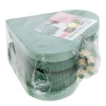 Artikel Blommigt skumhjärta med klicksystem plug-in material grön 20cm 2 st