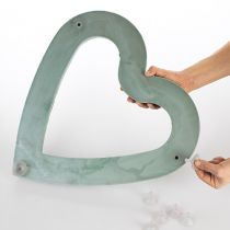 Artikel Blommigt skum hjärta öppet plug-in material grön 38cm 2 st bröllopsdekoration