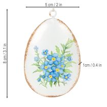 Artikel Påskägg med vårblommor, perfekta för påskbuketter eller fönster, 8 cm, 8 stycken