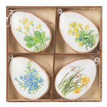 Artikel Påskägg med vårblommor, perfekta för påskbuketter eller fönster, 8 cm, 8 stycken