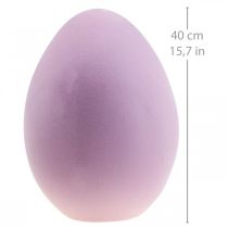 Artikel Påskägg plast stora dekorativa ägg lila flockade 40cm