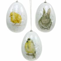 Påskägg att hänga med djurmotiv fågelunge, fågel, kaninvitt diverse 3st