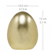 Gyllene dekorationsägg, dekoration till påsk, keramiskt ägg H13cm Ø10,5cm 2st