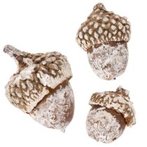 Artikel Ekollon, naturprodukt för dekoration, vitkalkade, 1-3 cm, 300 g