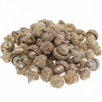 Artikel Höstens frukter gyllene, festliga höstdekorationer, dekorativa ekollon förstås, adventsdekoration Ø1,5 - 2,5cm L1,5 - 3cm 300g