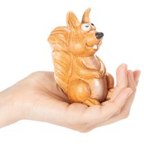 Artikel Sittande ekorrefigur för höstdekoration, 10 cm
