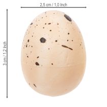 Artikel Dekorativa påskägg med spräcklig yta för vårdekorationer, 3 cm, 24 stycken