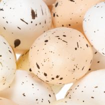 Artikel Dekorativa påskägg med spräcklig yta för vårdekorationer, 3 cm, 24 stycken