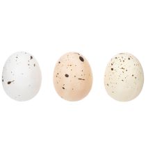Artikel Dekorativa påskägg med spräcklig yta för vårdekorationer, 3 cm, 24 stycken