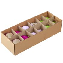 Artikel Äggskal dekorativa påskägg för upphängning färgade Ø3,5cm 12 st