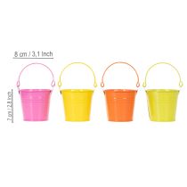 Artikel Färgglada hinkar, Ø8cm H7,5cm, 12 stycken