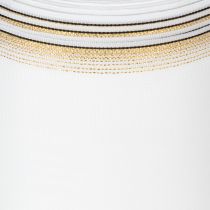 Artikel Elegant Moiré-kransband, 125 mm, vitt med guldkant - Högkvalitativt dekorativt band för blomsterdekorationer och fester