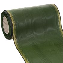 Artikel Elegant moiré-kransband, 175 mm, mörkgrönt med pärlkant och taftväv för festliga tillfällen