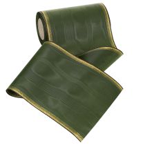 Artikel Elegant moiré-kransband, 175 mm, mörkgrönt med pärlkant och taftväv för festliga tillfällen