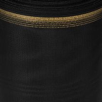 Artikel Elegant moiréband med kransmönster, 175 mm svart med pärlkant och taftväv, dekorativt band för begravningsblomster, rosettband, 25 m