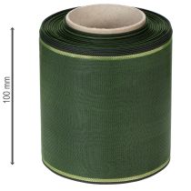 Artikel Elegant moirégrönt kransband med guldkant, 100 mm x 25 m, för begravningsblomster och dekorationer