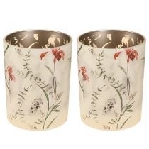 Artikel Elegant ljusstake med blommotiv för harmonisk rumsdesign, 12,5 cm, 2 stycken