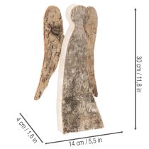 Artikel Ängelfigur av trä med björkbark, 30 cm