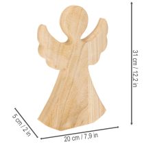 Artikel Dekorativ träängelfigur av ljust naturträ, juldekoration, 30 cm