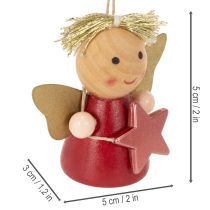 Artikel Dekorativt ängelhänge med stjärna för upphängning, 5 cm, 9 stycken