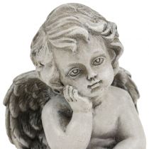 Dekorativ ängel i grått sittande 13,5 cm 2st