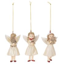 Artikel Dekorativa änglaträdsdekorationer, vintagelook, till jul, 10 cm, 3 stycken