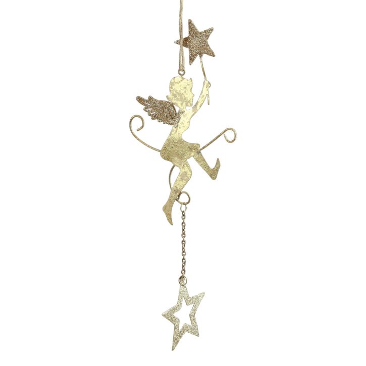 Ängelhänge stjärna juldekoration att hänga H28cm 3st