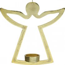 Artikel Dekorativ ängel, värmeljushållare att hänga, metalldekoration gyllene H20cm